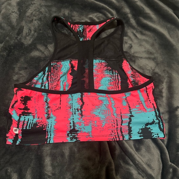 Fabletics High Neck Lined Racerback Sports Bra L - Picture 3 of 5